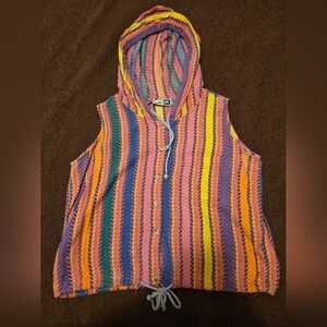 1992 Krazy Kat Sleeveless Hoodie Shirt Vibrant Womens Size Large
